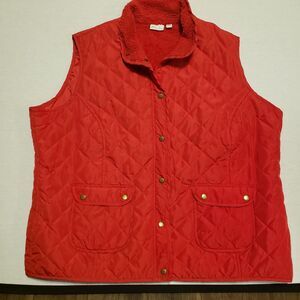 Kim Roger's Women's Red Waterproof Quilted Vest Lightweight Snap  Plus Sz  3X